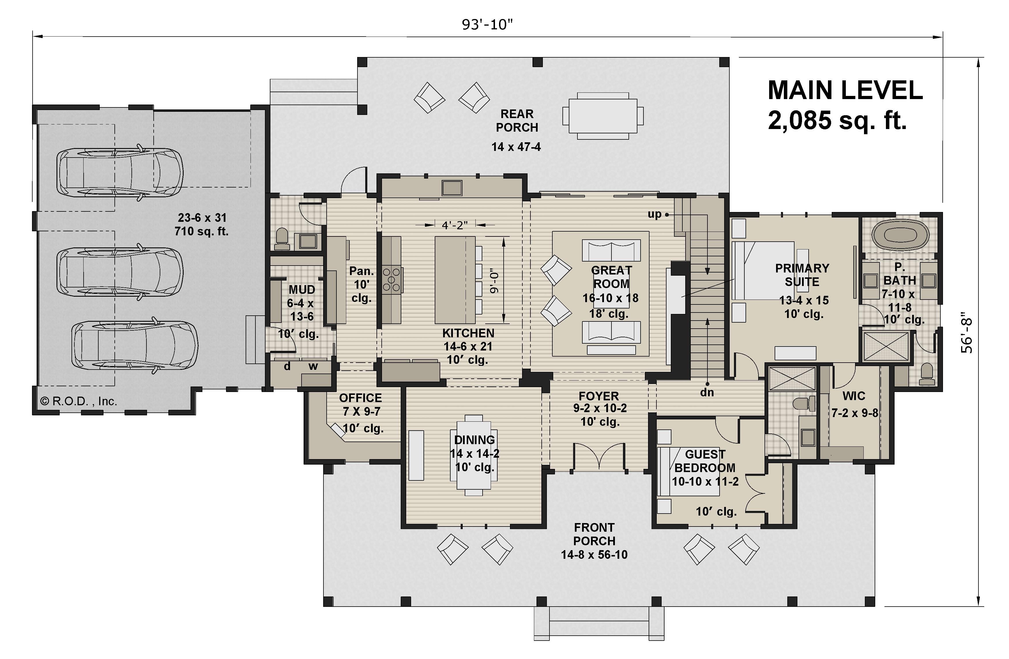 Waterstone modern farmhouse interior rendering