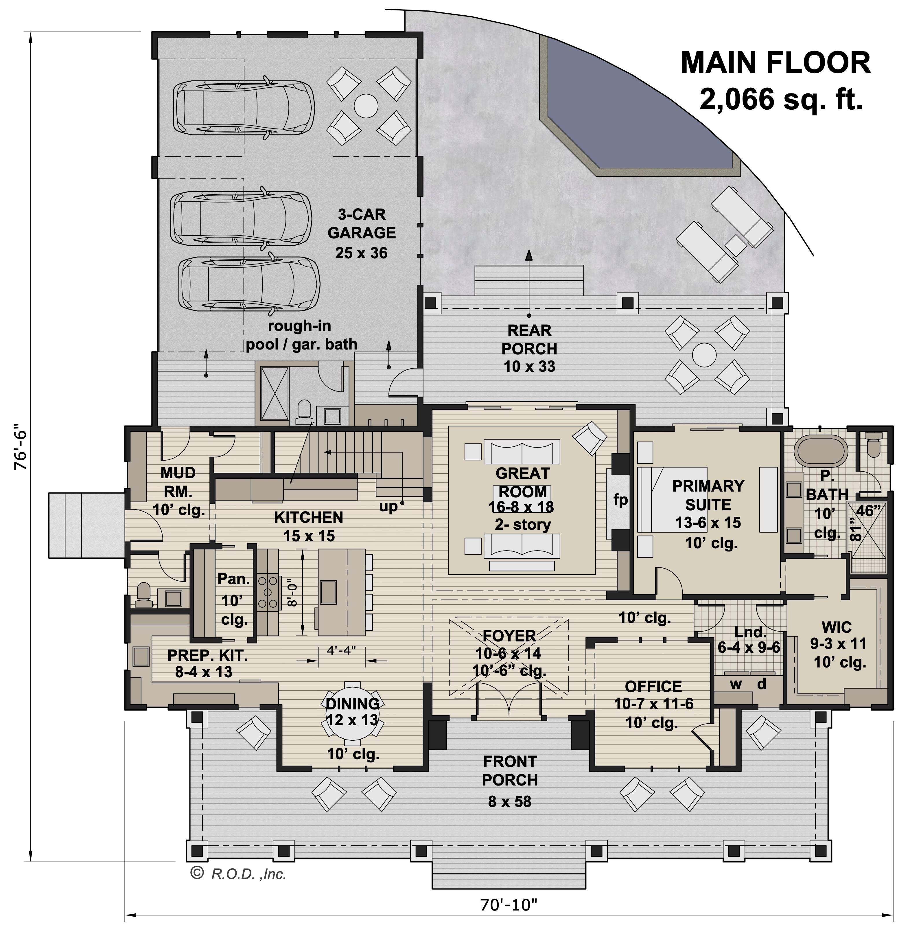 Cedar Hollow modern farmhouse interior rendering