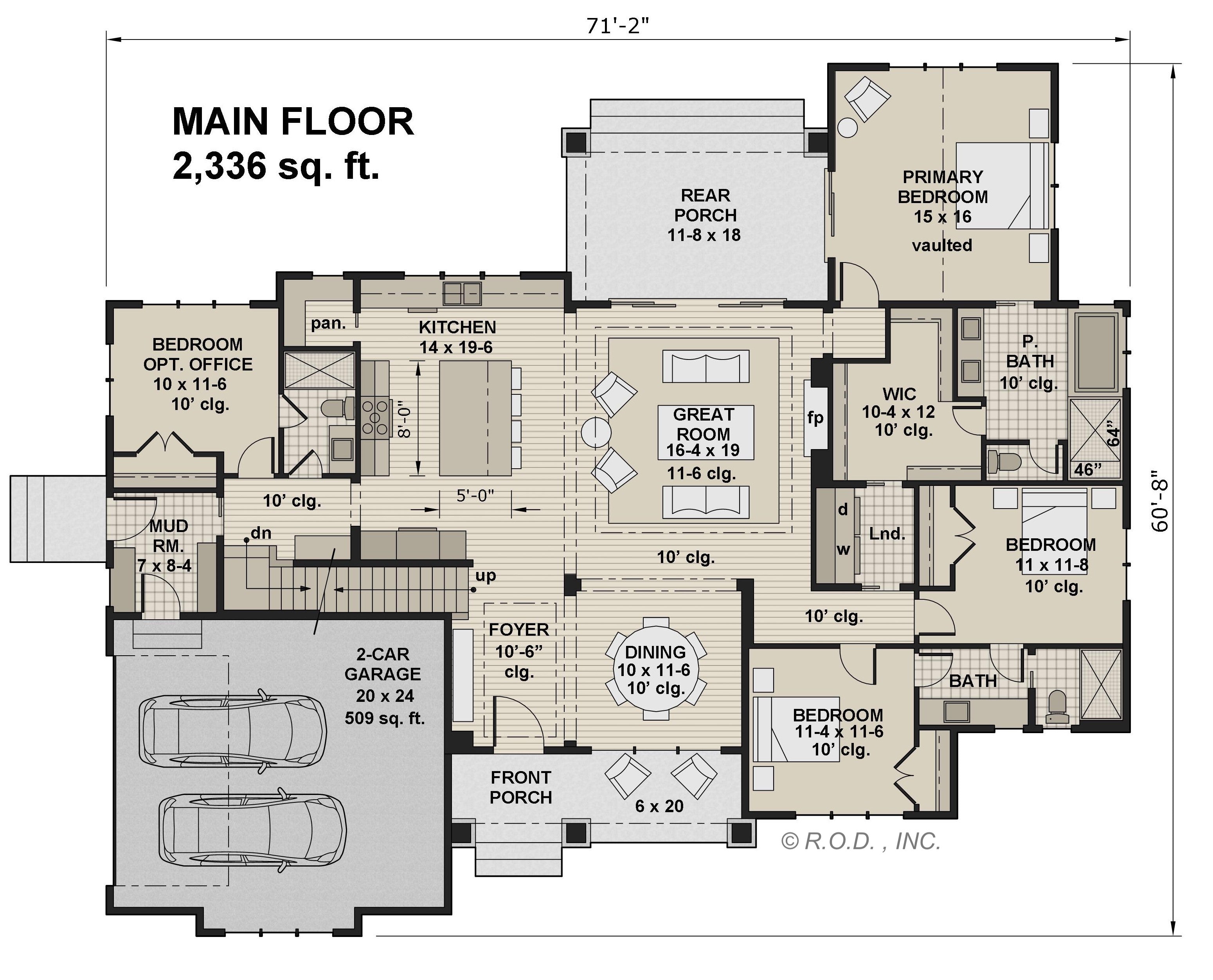 Lafayette modern farmhouse interior rendering