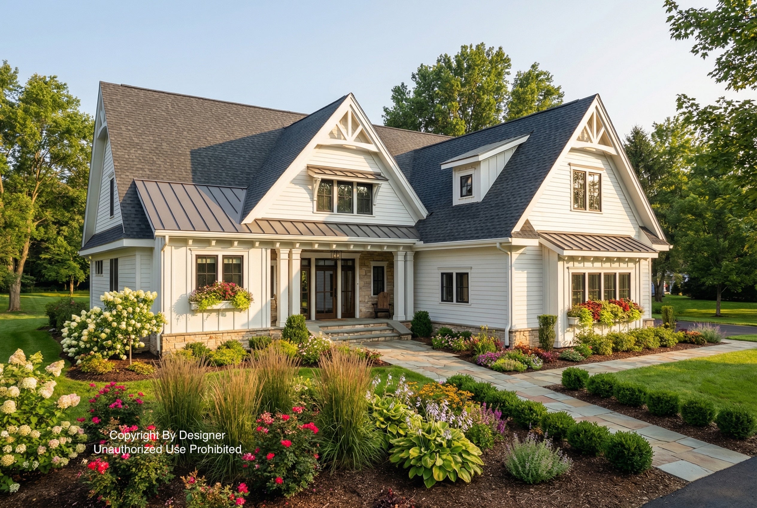 Ivory Farm modern farmhouse front exterior rendering